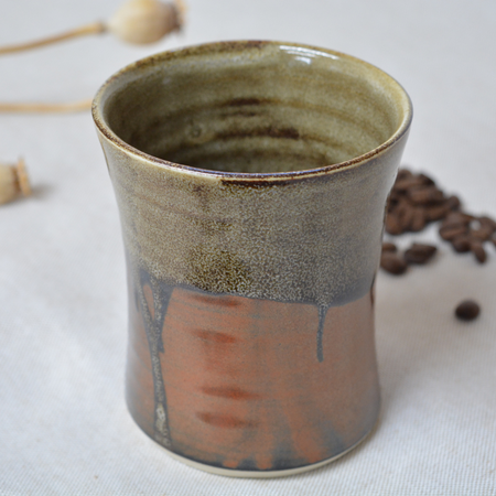 Iron Drip Tumbler – Rustic Handmade Stoneware Mug