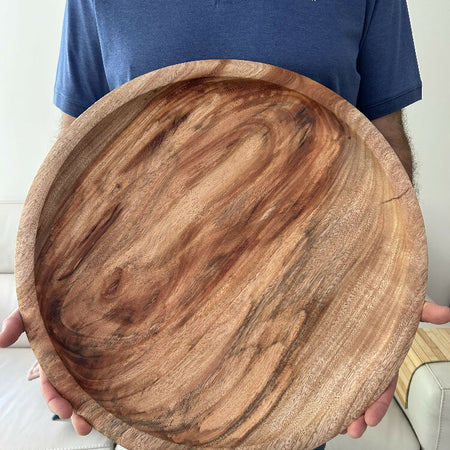 Hand turned Large Mango Platter | Stunning Serving tray