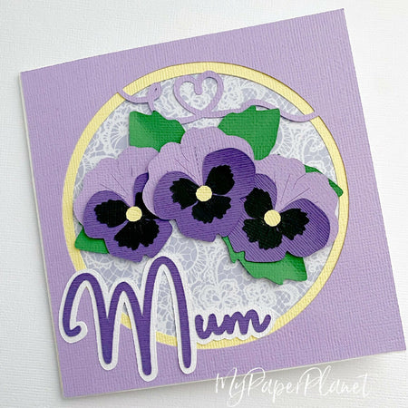 Pansy Mum Mother's day, birthday, for you, greeting card.