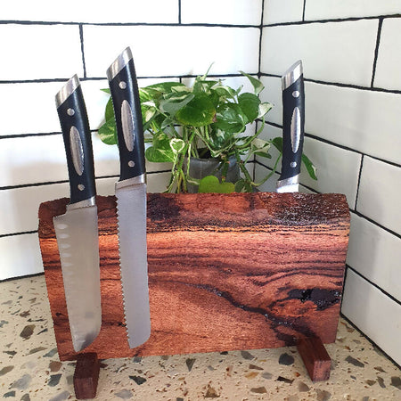 Magnetic Nine Knife Block,Made in Rockingham WA , Kitchen Utensil Holder, Fifth Anniversary Present
