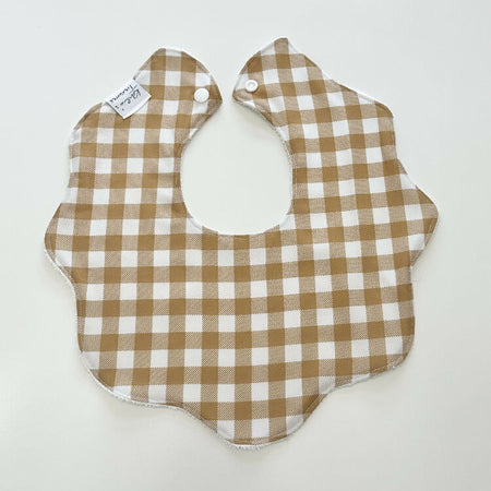 Honey gingham scalloped bib