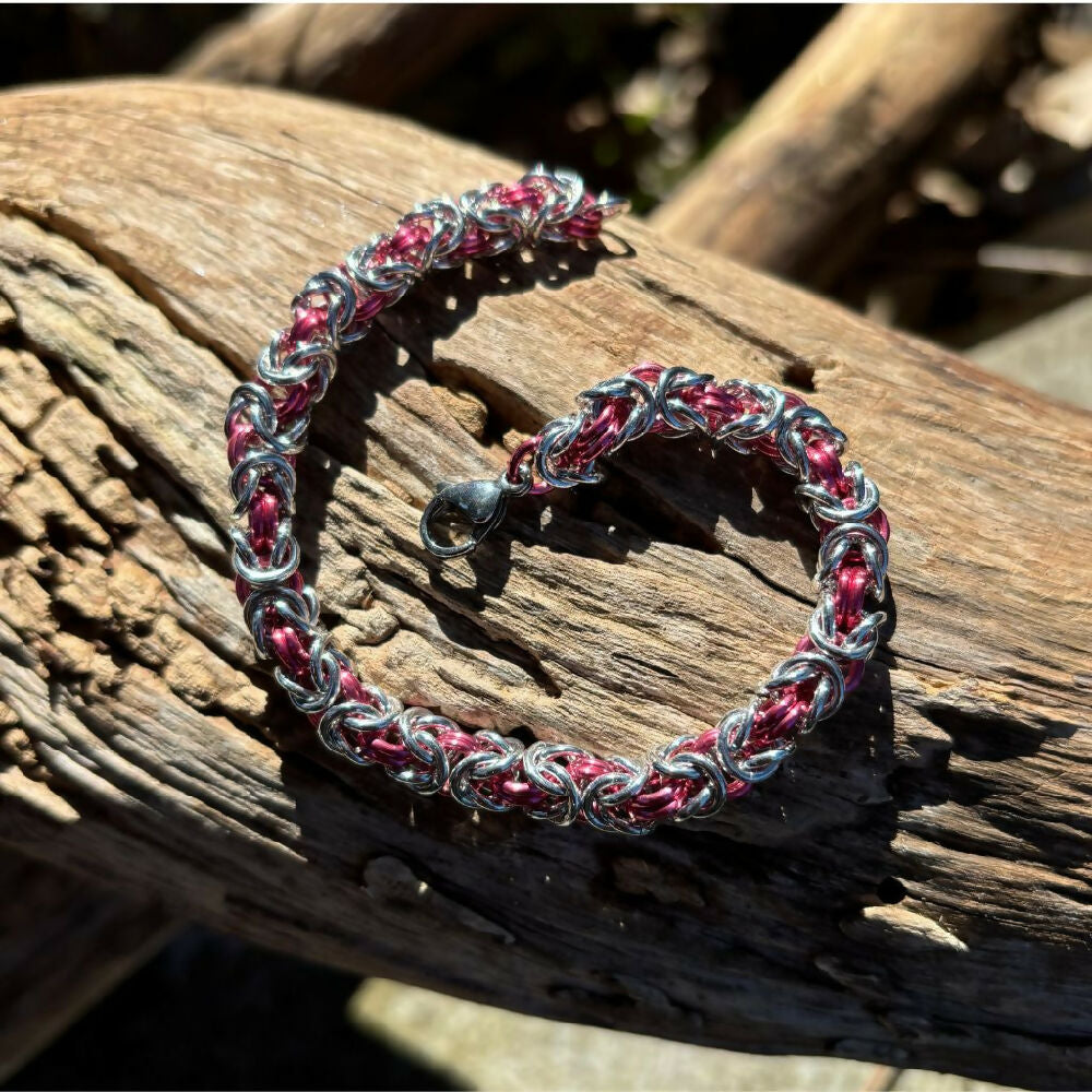 Chainmaille Rainbow Byzantine Bracelet