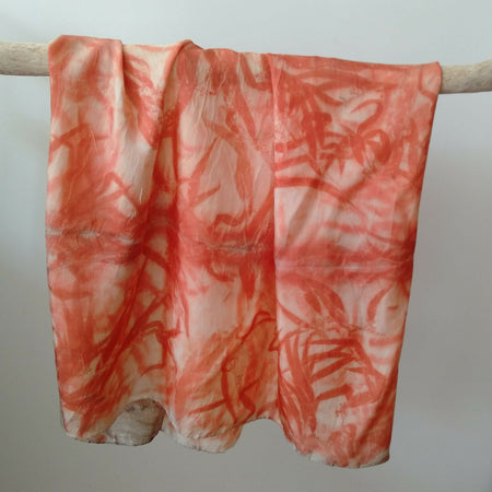 Silk square scarf large vibrant red pink