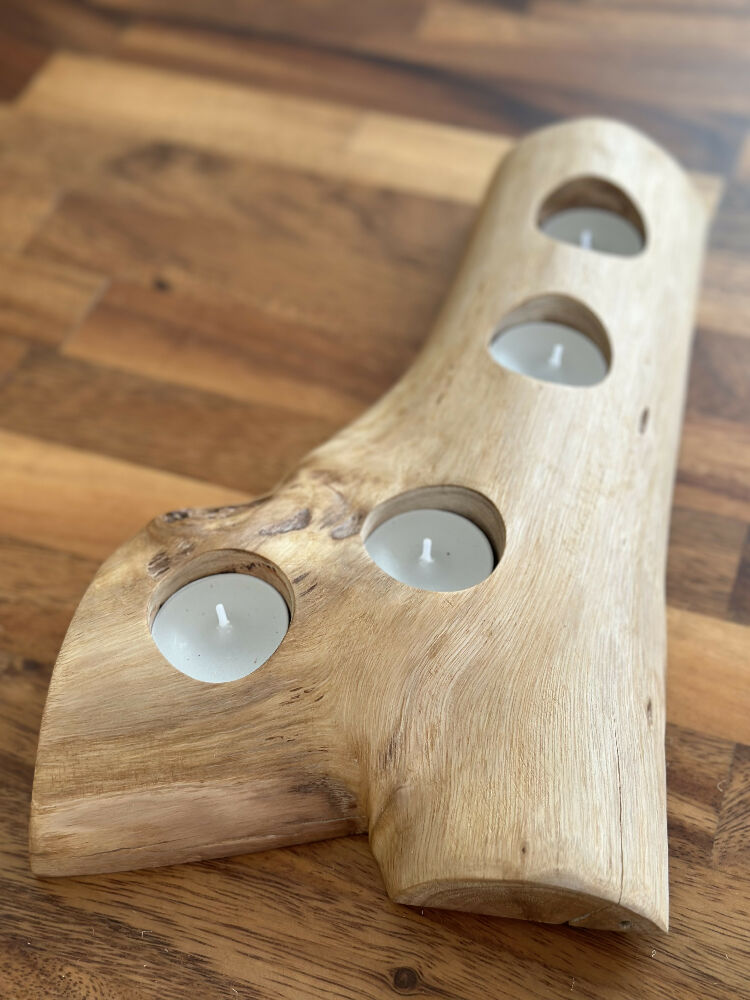 Boho Natural Wood Candle Holder