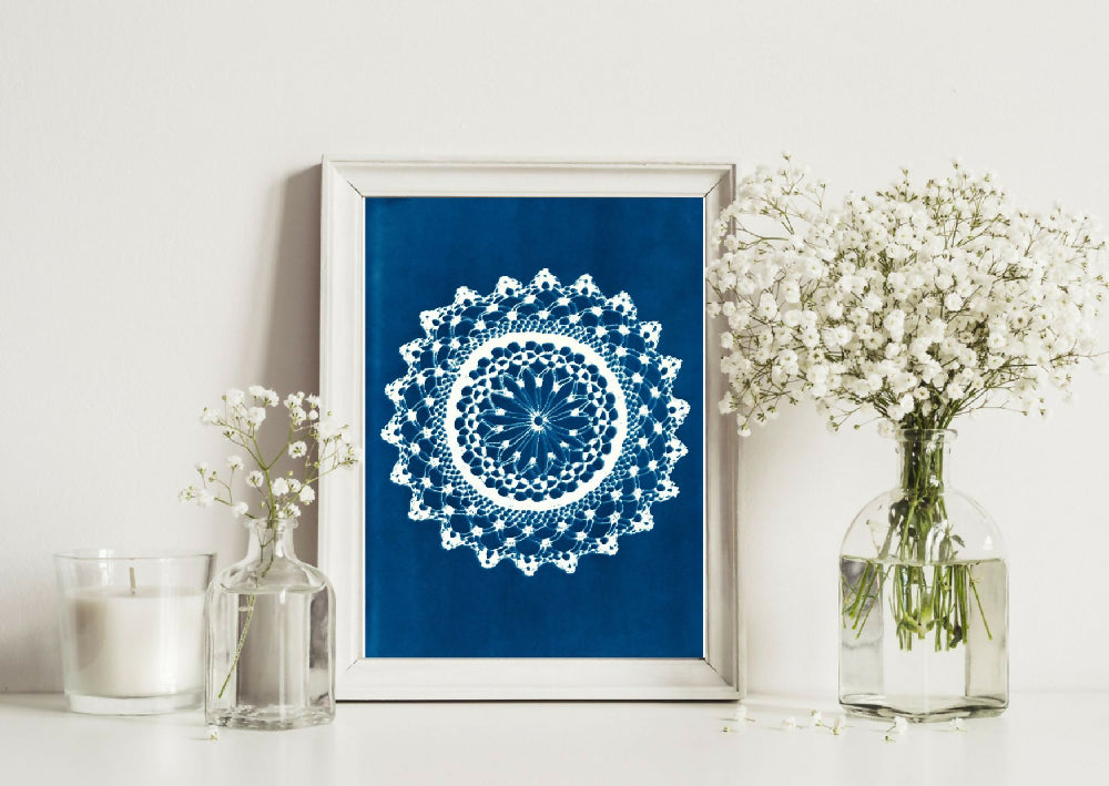 LACEY – doily cyanotype print