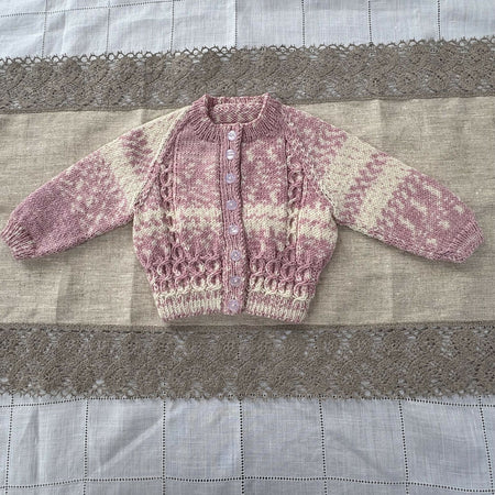 Pink and Cream Cardigan - size 3 months