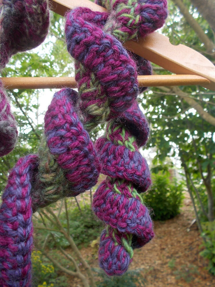 crochet scarf made from wool mohair blend yarn