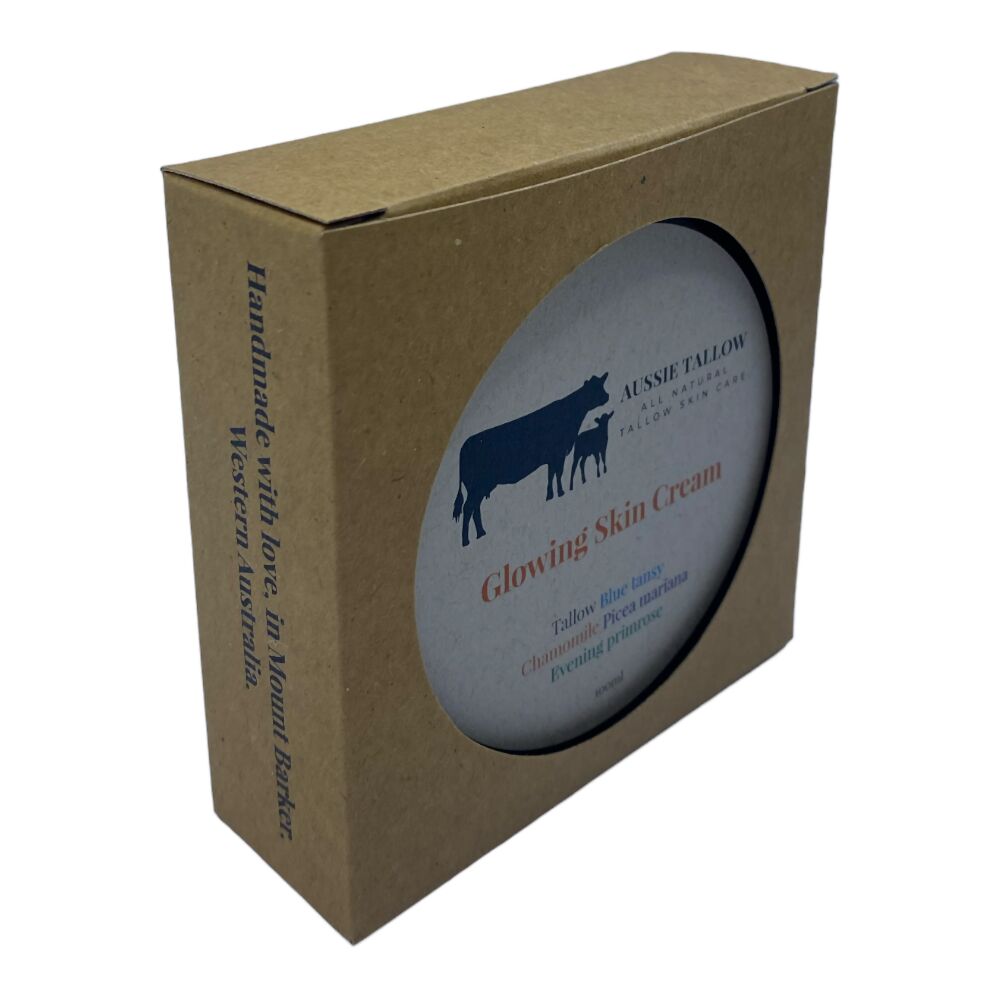 GLOWING SKIN BALM made from ORGANIC GRASS FED BEEF TALLOW 100ml ALL NATURAL INGREDIENTS