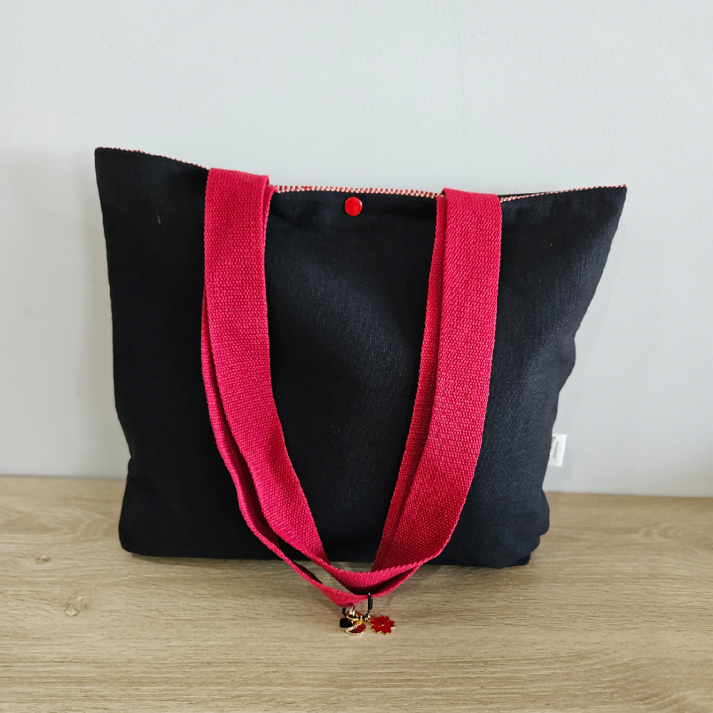 Tote Bag with Black and Red Design