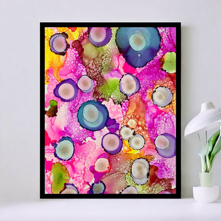Wall Art - Pink Bubbles Collection - Alcohol Ink Original