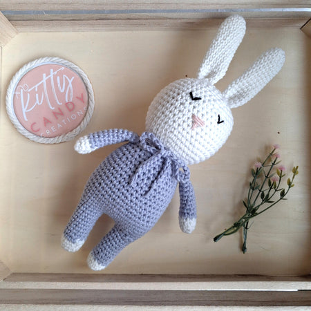 Handmade Crochet Sleeping Rabbit - 100% Cotton (multiple colours)
