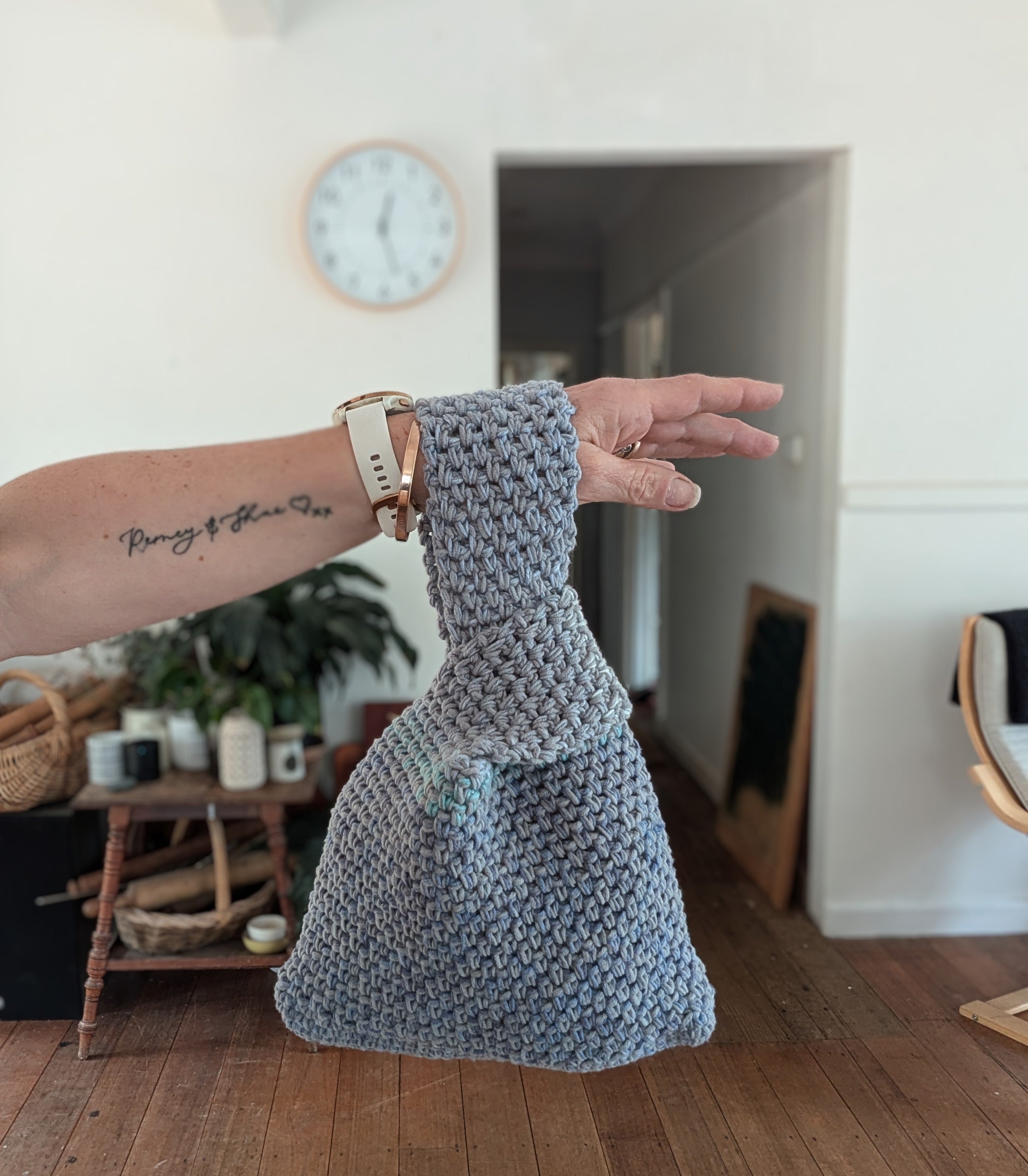 Japanese Knot Bag - Unique Crochet Bag Purse Dessert Pink