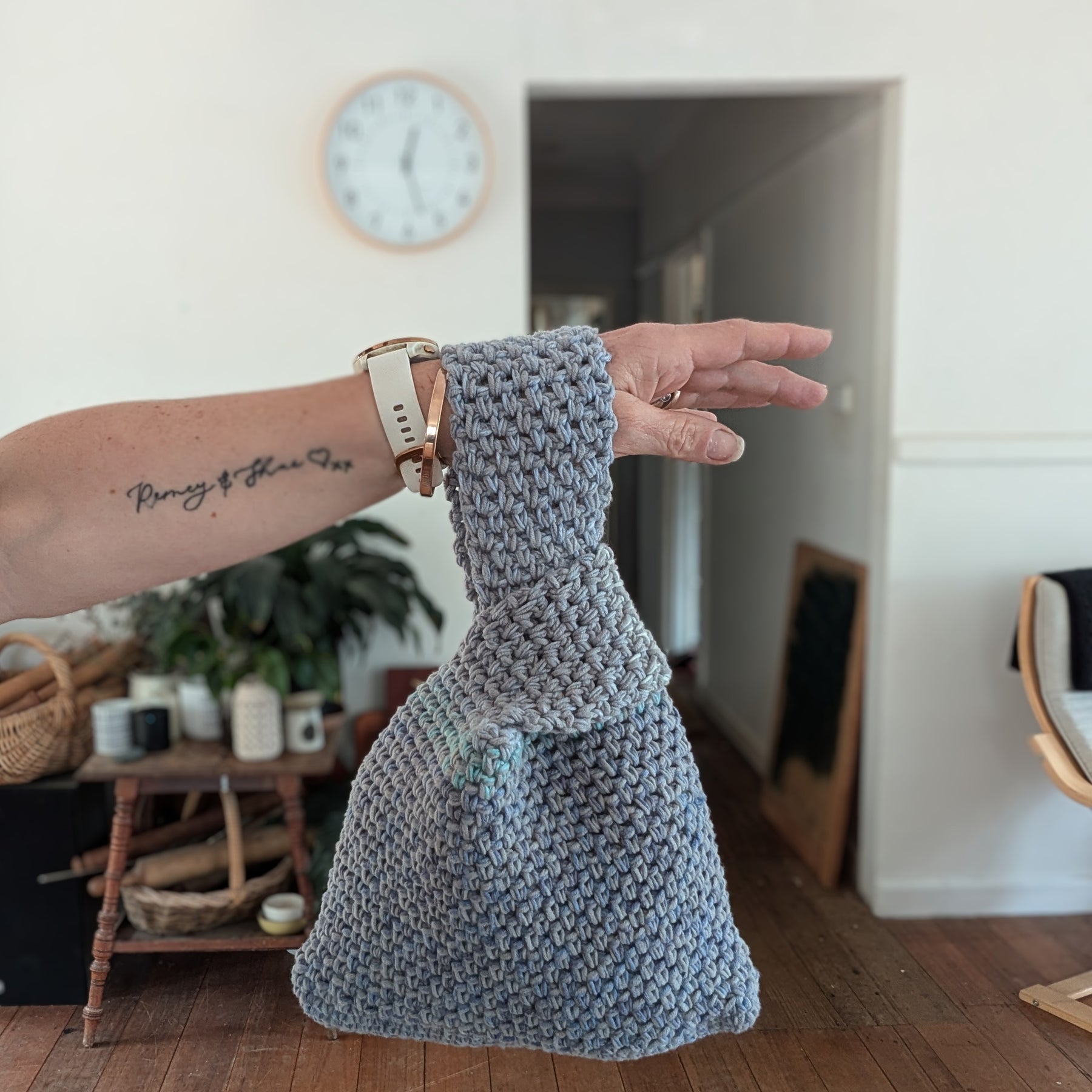 Japanese Knot Bag - Unique Crochet Bag Purse Rainbow