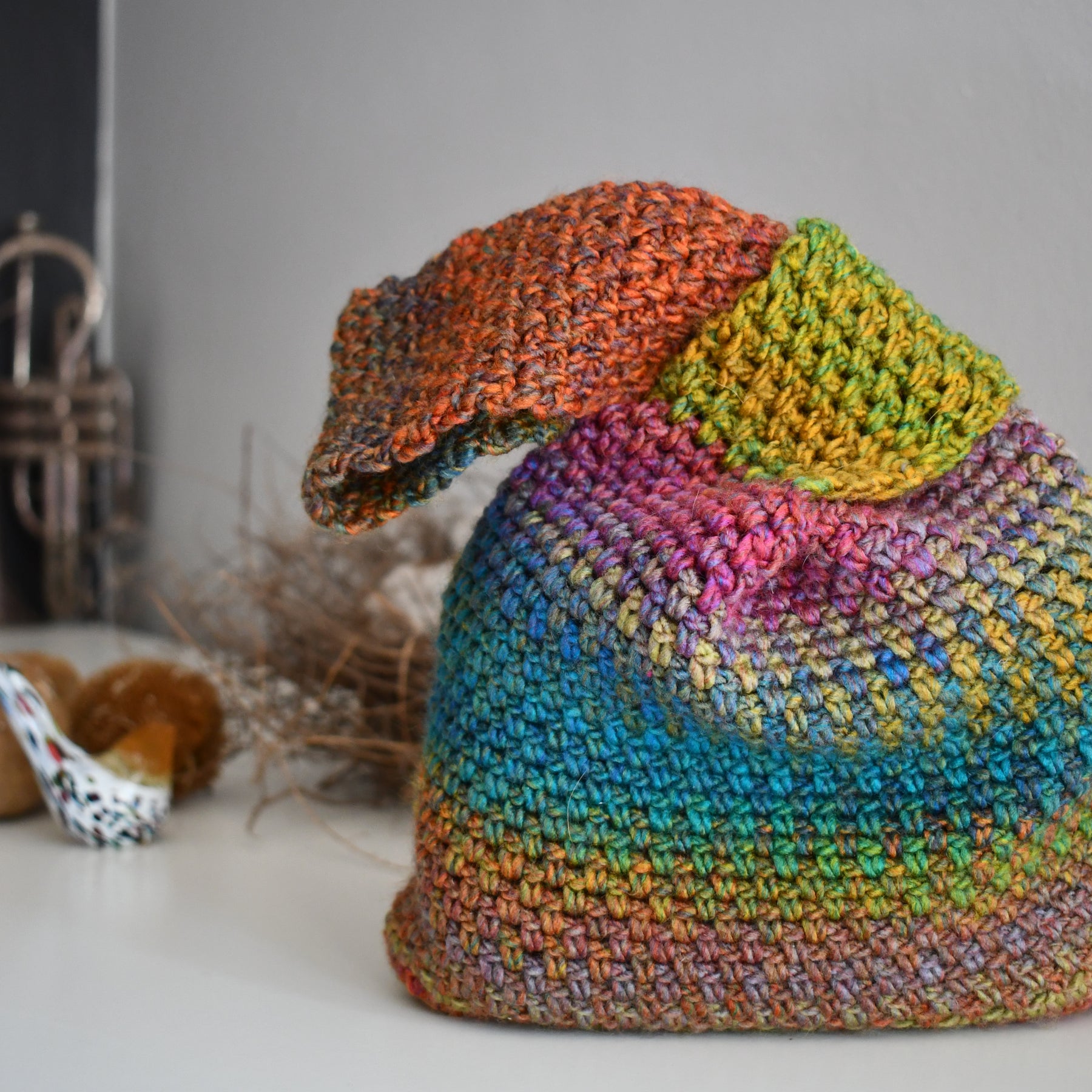 Japanese Knot Bag - Unique Crochet Bag Purse Rainbow