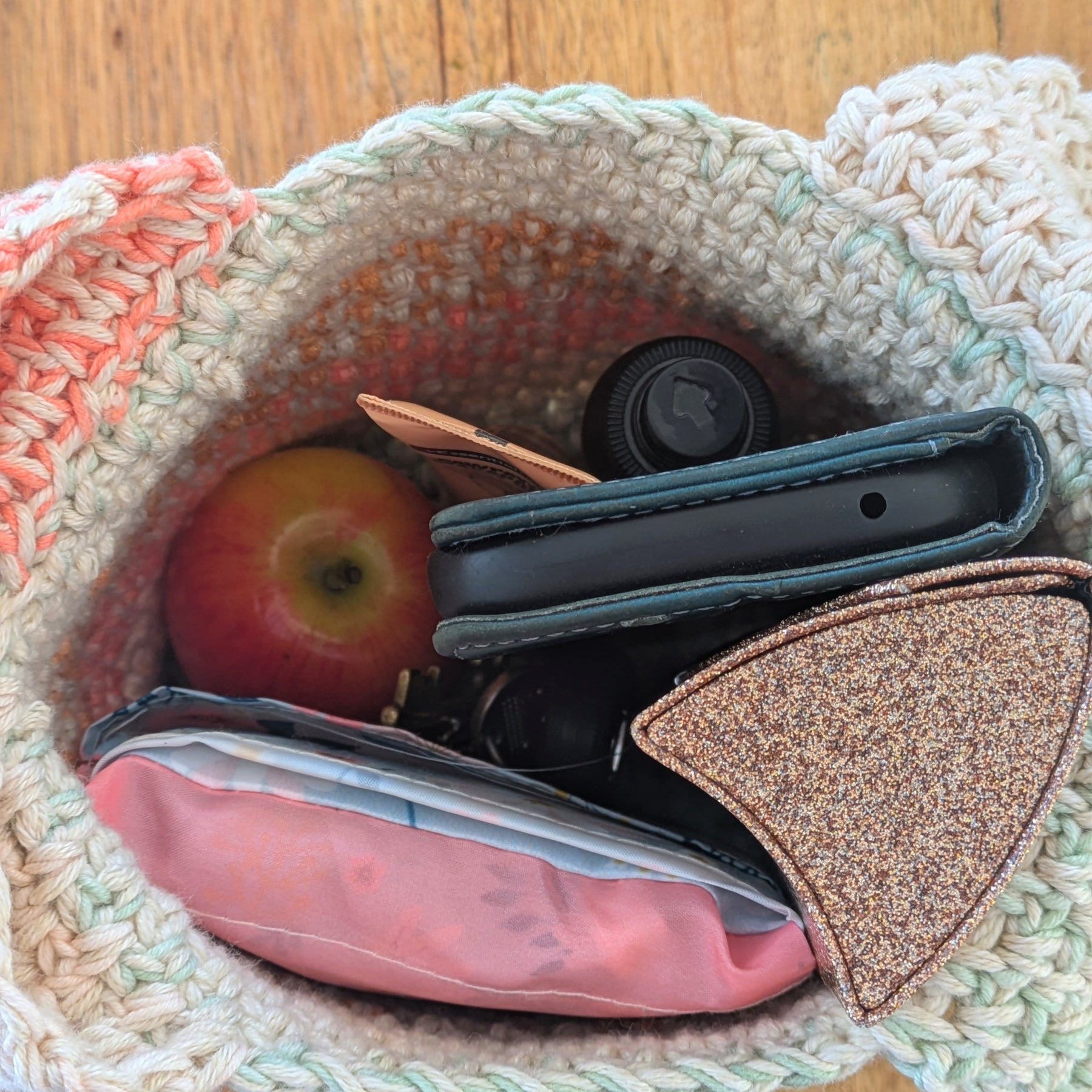 Japanese Knot Bag - Unique Crochet Bag Purse Autumn tones