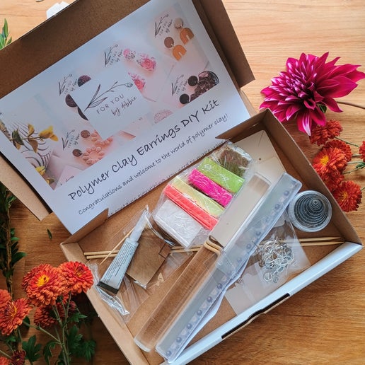 DIY polymer clay earring kit- learn to make your own 10 pairs of earrings