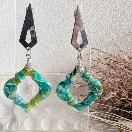 Shades of Green Dangle Earrings