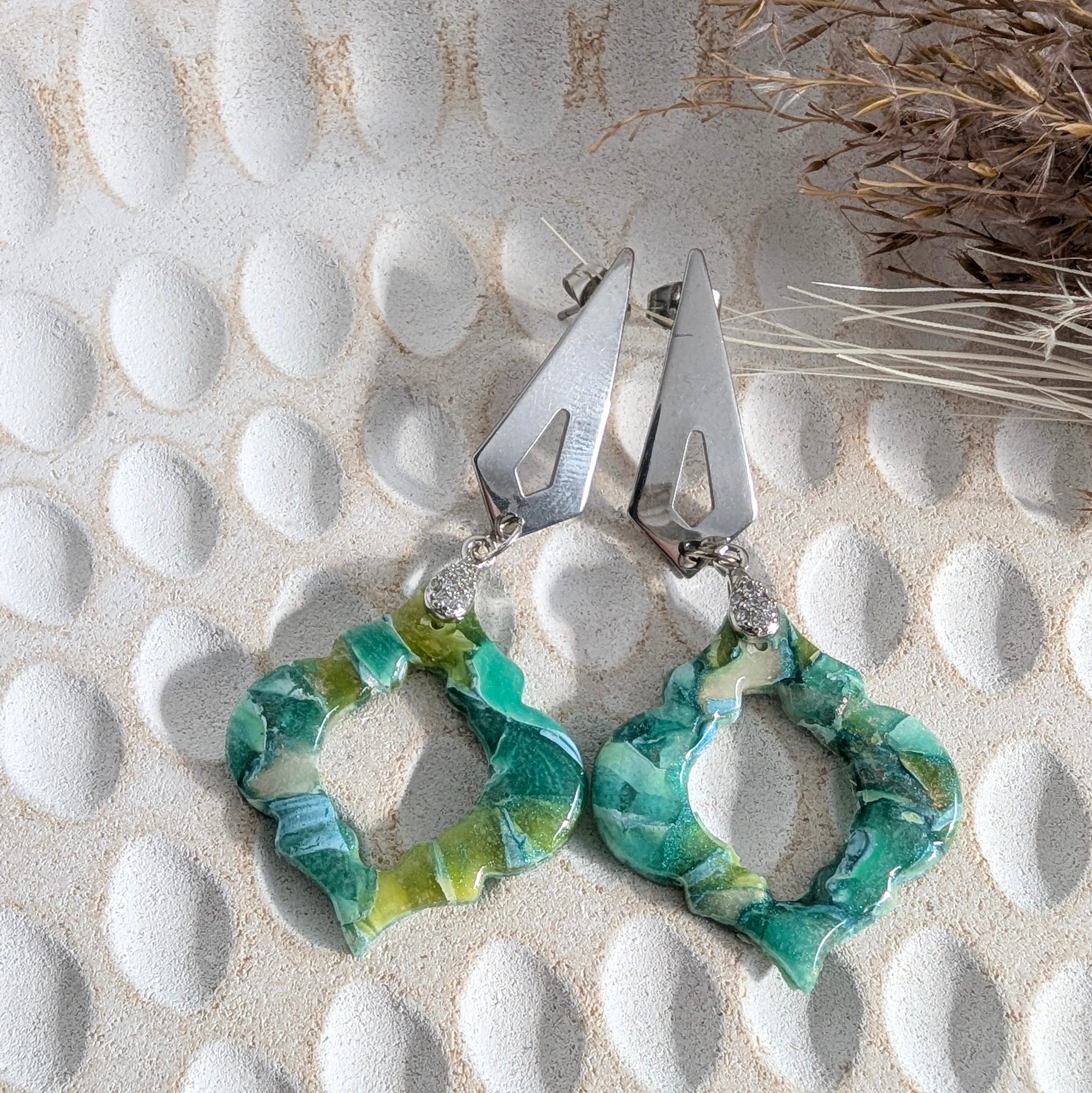 Shades of Green Dangle Earrings