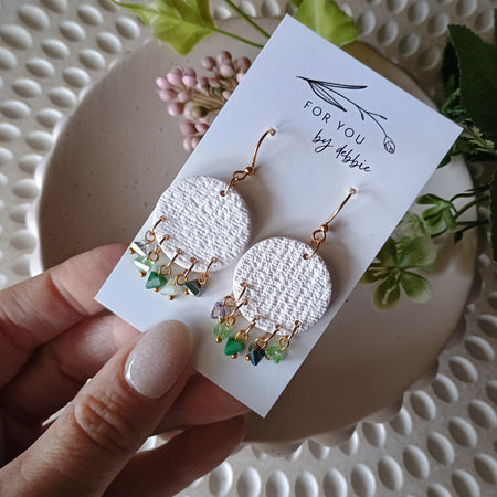 Bree dangles - glass beads and polymer clay earrings