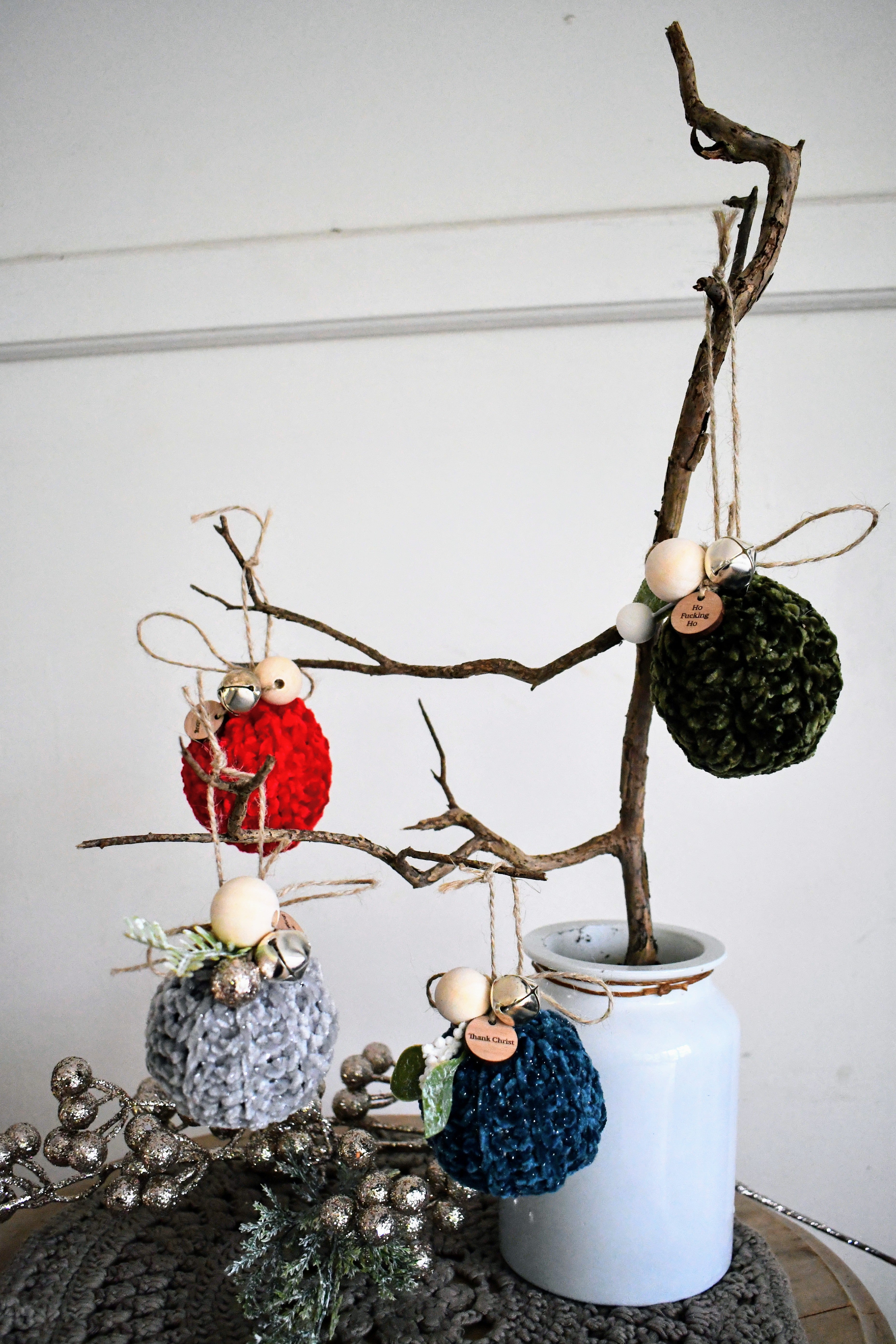 Naughty Christmas Bauble Tree Decoration Festive Ball