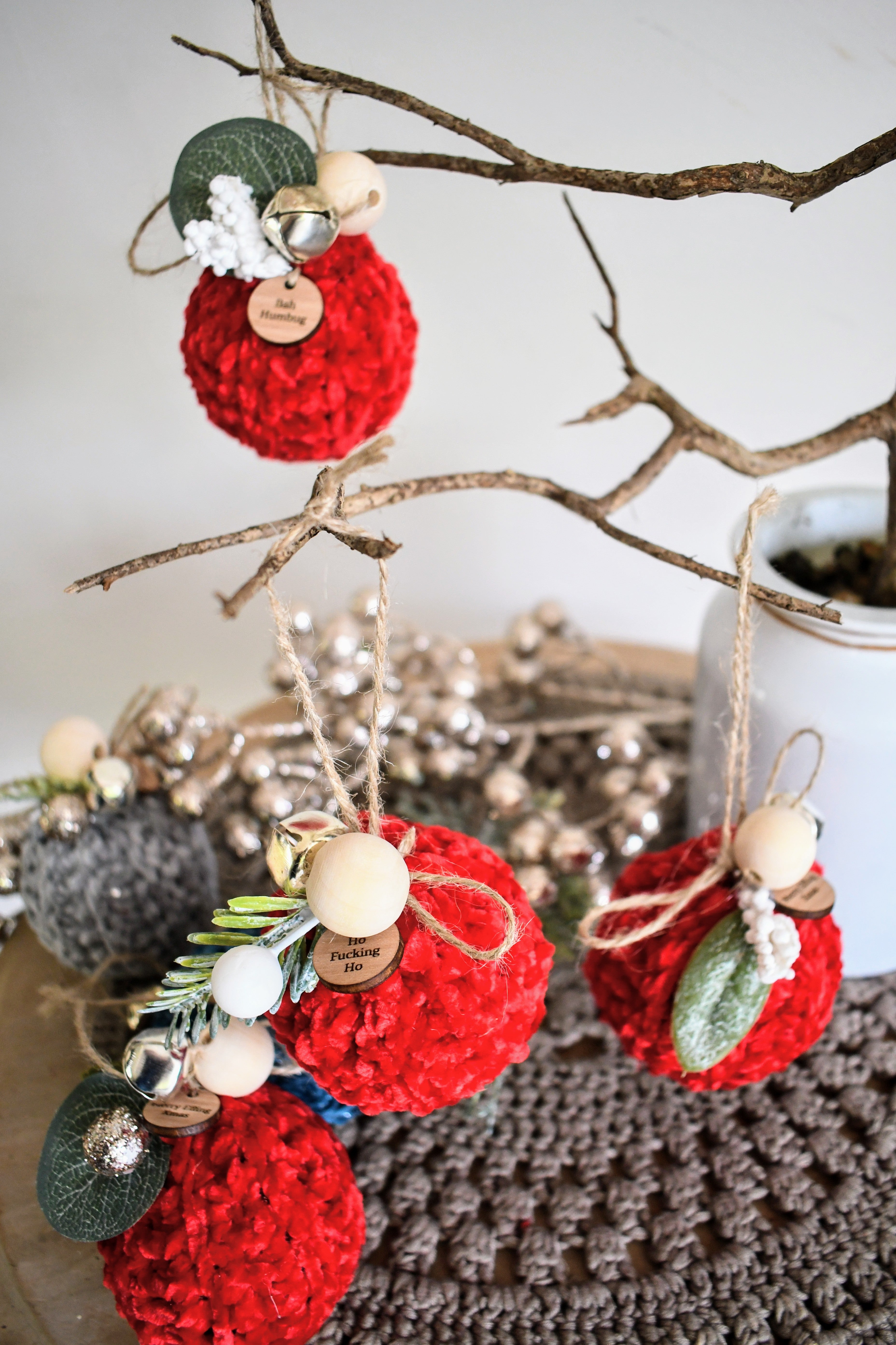 Naughty Christmas Bauble Tree Decoration Festive Ball