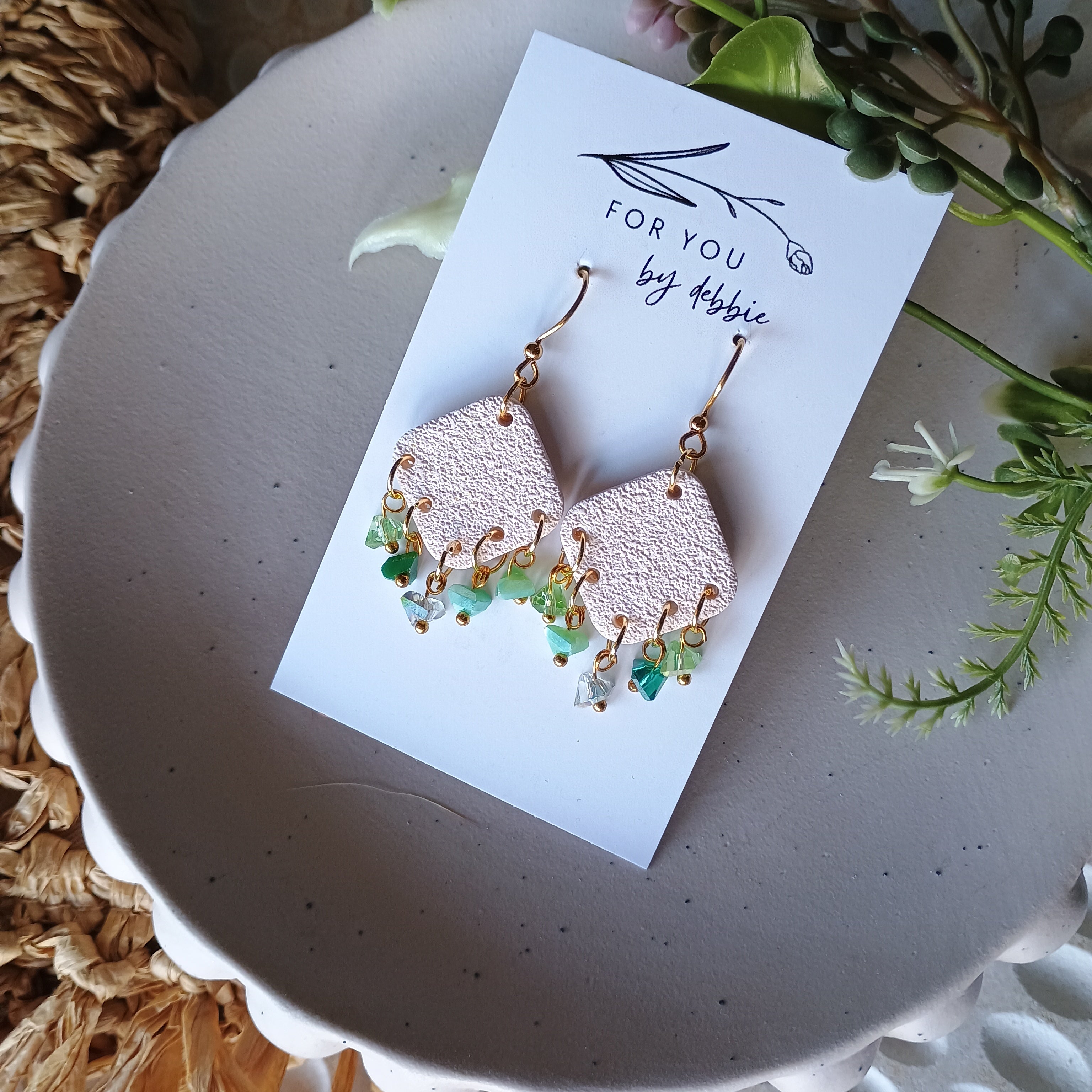 Bella dangles- glass beads and polymer clay earrings