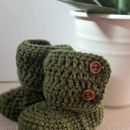 Olive green little boots