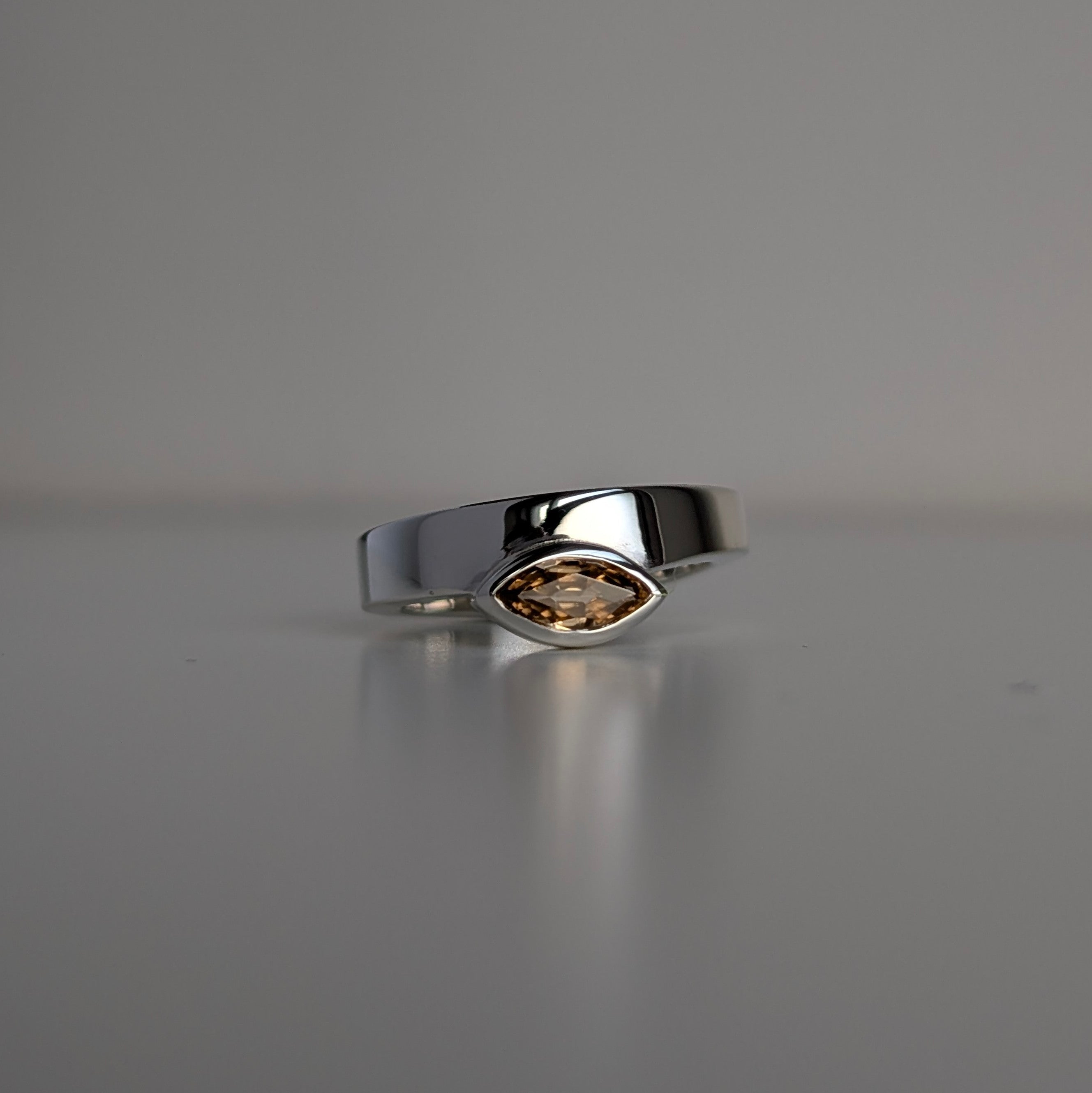handmade geometric marquise Australian zircon ring | Wedding Ring | Engagement ring