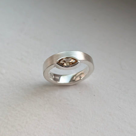 handmade geometric marquise Australian zircon ring | Wedding Ring | Engagement ring