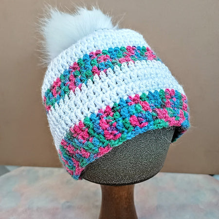 'Fuzzy' Toddler Beanies with Faux Fur Pompoms