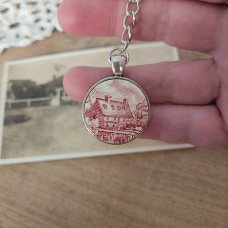 Upcycled Vintage China - classy keychain fob