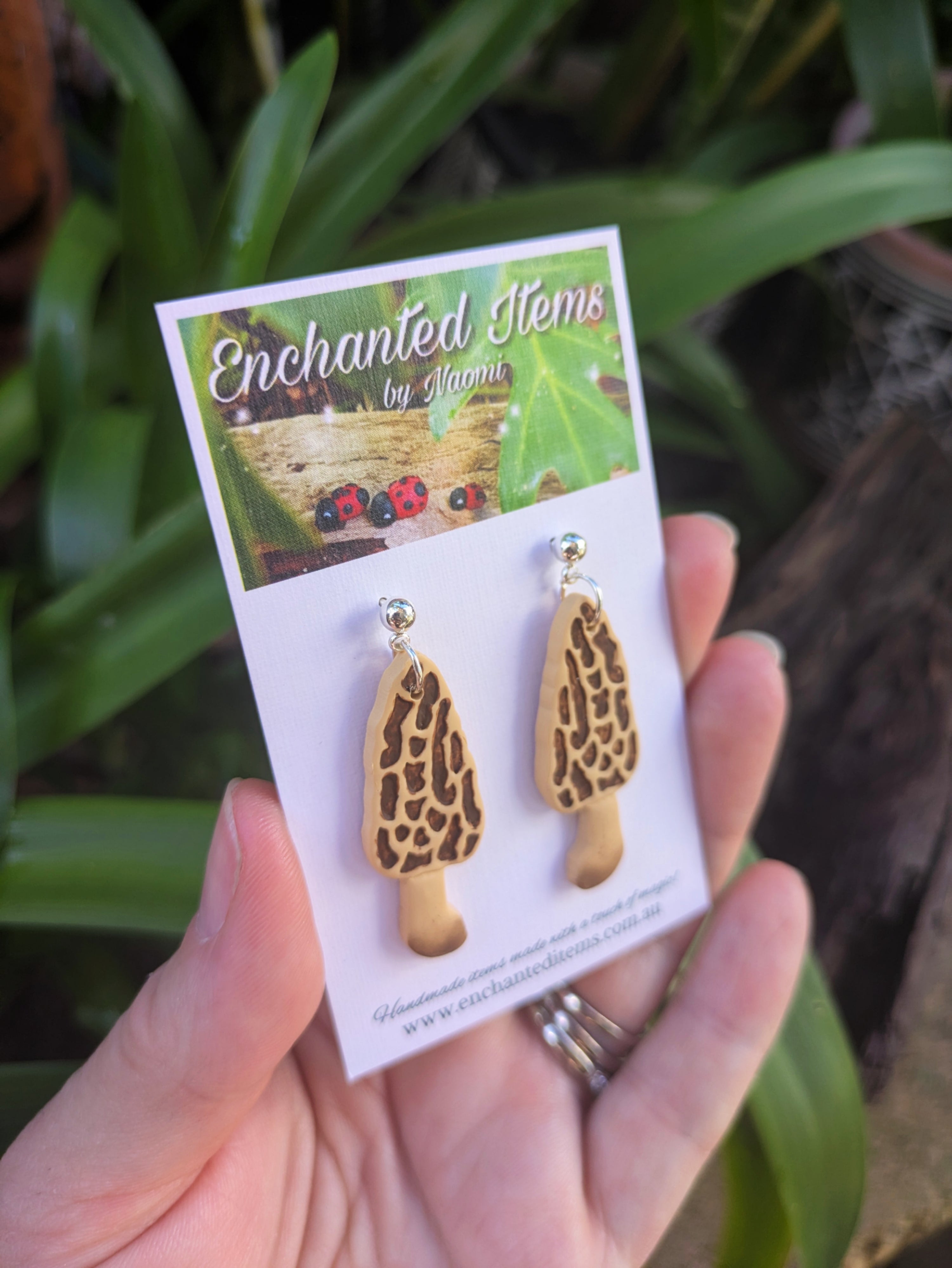 Morel Forest Mushroom earrings
