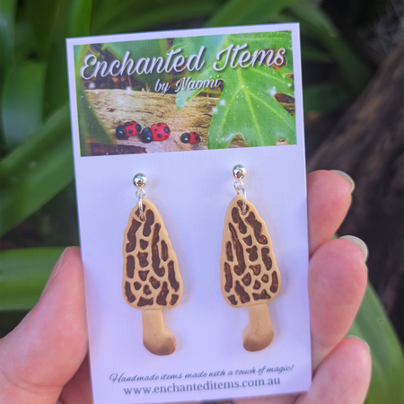 Morel Forest Mushroom earrings