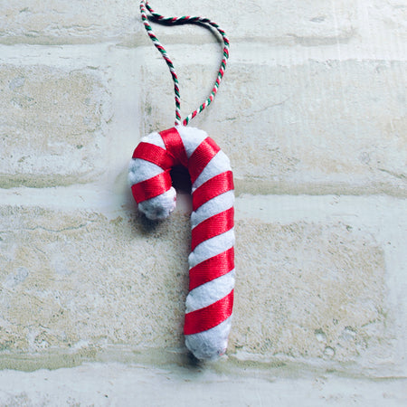 Candy Cane felt Christmas ornament