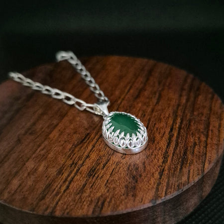 Natural green agate pendant