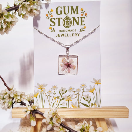 Pressed Cherry Blossom Pendant
