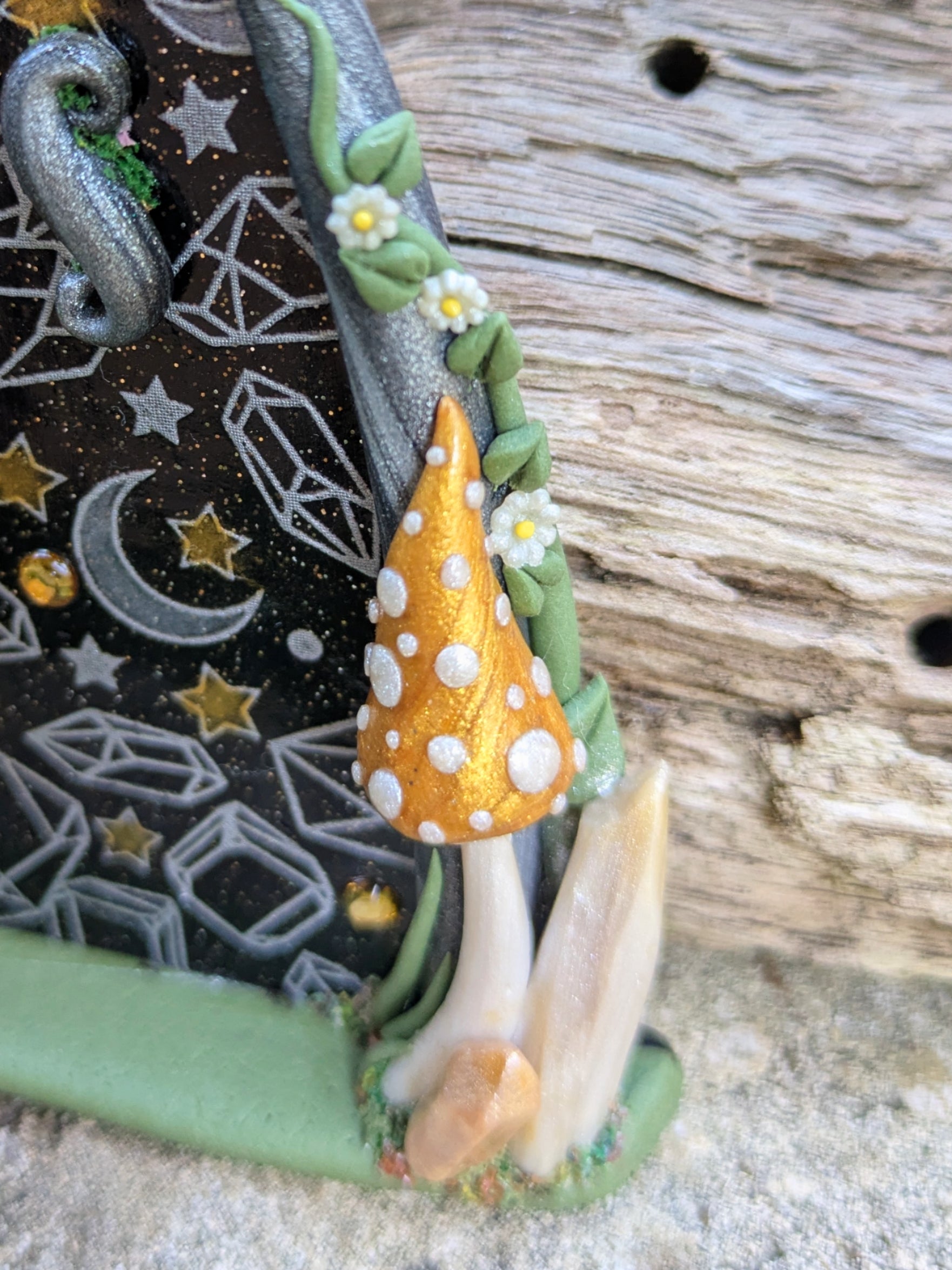 Celestial Gem Fairy Door – Hand Sculpted Polymer Clay Art