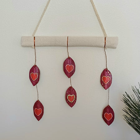 Hearts on Copper Wire Handmade Hanging Decoration