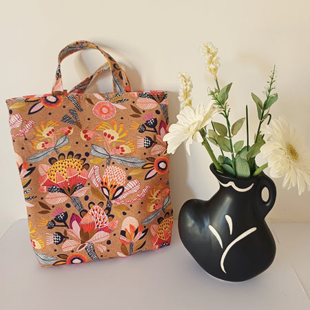 Orange Floral - Insulated Lunch Bag