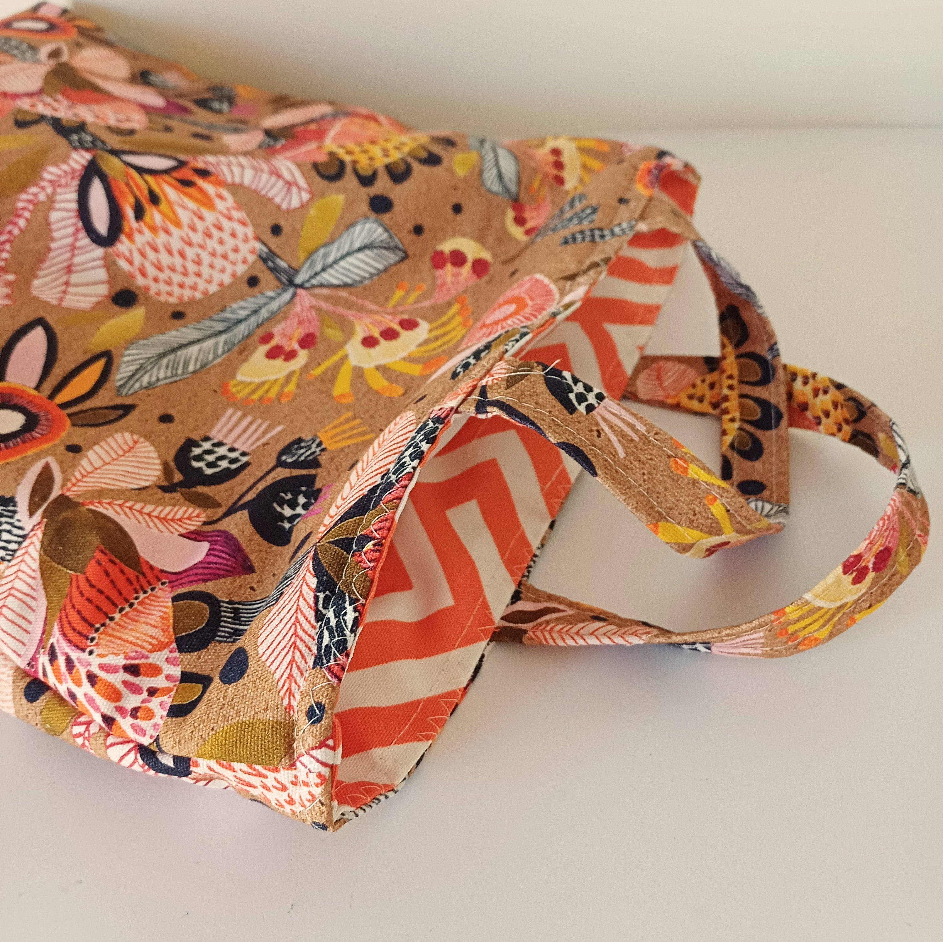 Orange Floral - Insulated Lunch Bag