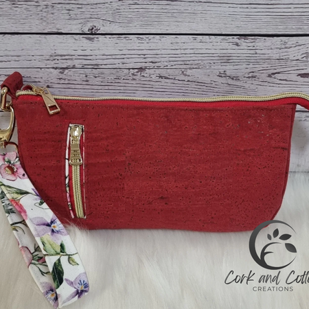 Handmade Cork Pouch with Removable Wristlet Strap | Versatile and Stylish