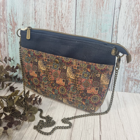 Eco-friendly Cork Crossbody Bag in Navy | Sustainable and Stylish