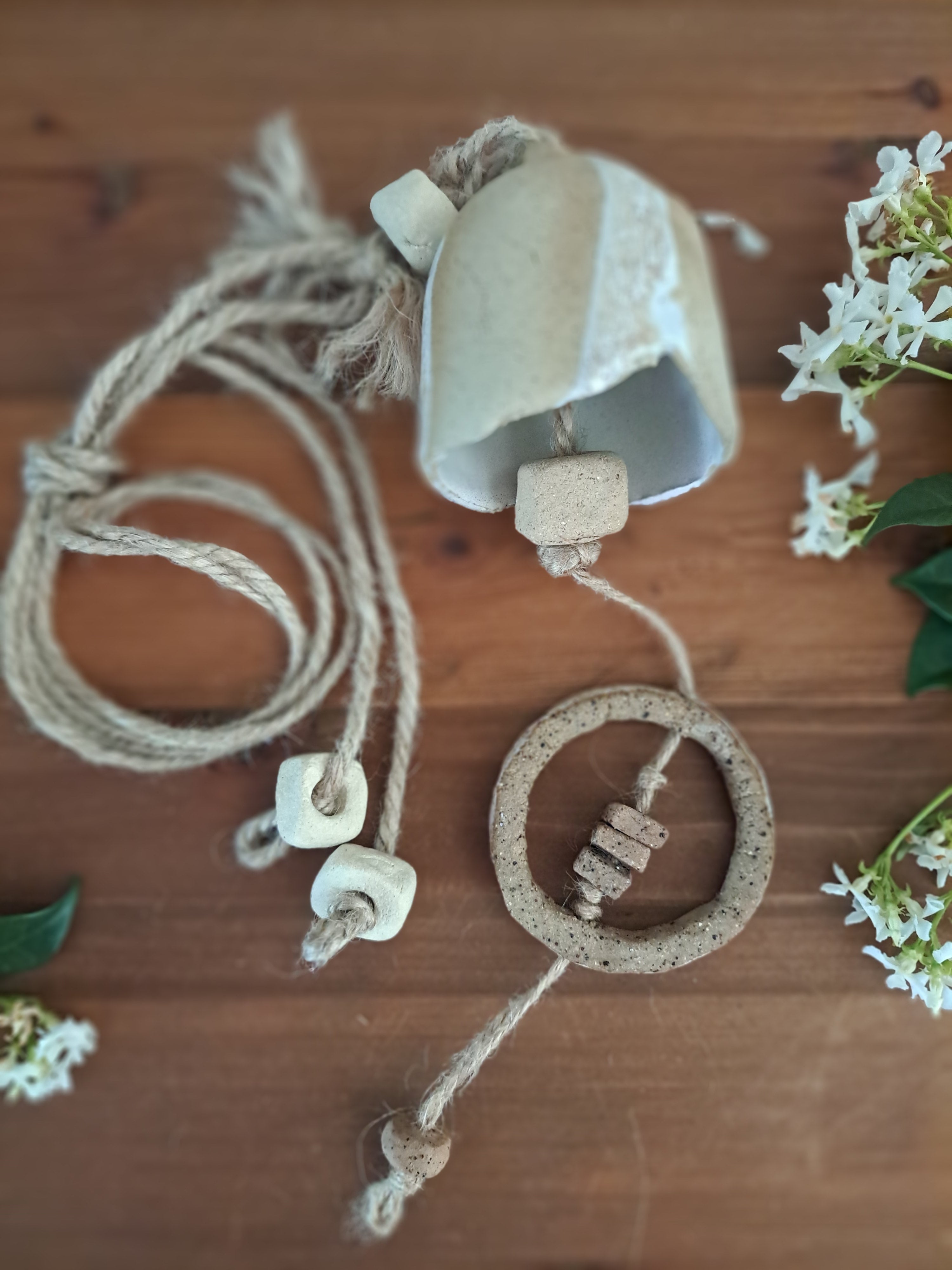 Contemporary Hanging Wall Art - Ceramic Bells, Chimes, Beads