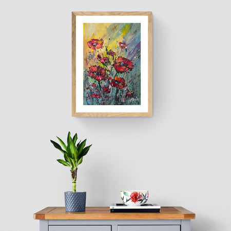 August Birthday - 'Poppies' Original Artwork on Watercolour Paper 21 x 29.7cm