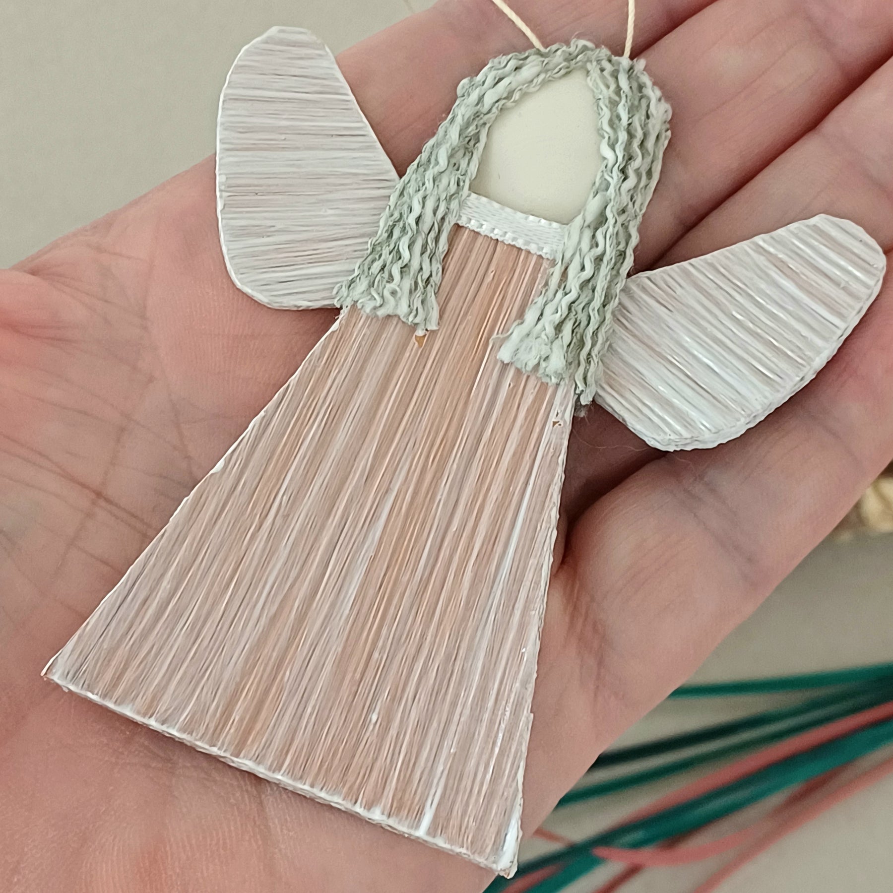 Handmade palm leaf Angel ornament keepsake sustainable