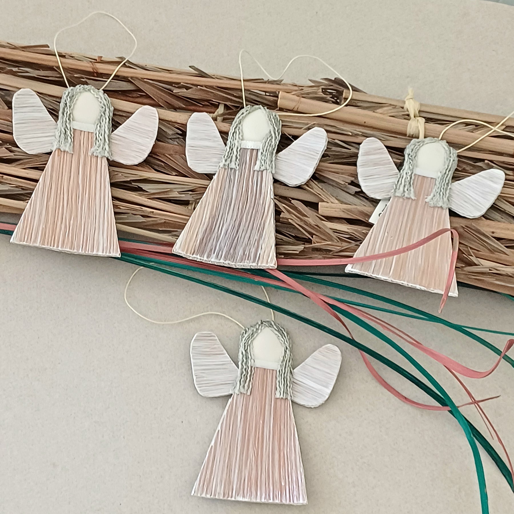 Handmade palm leaf Angel ornament keepsake sustainable