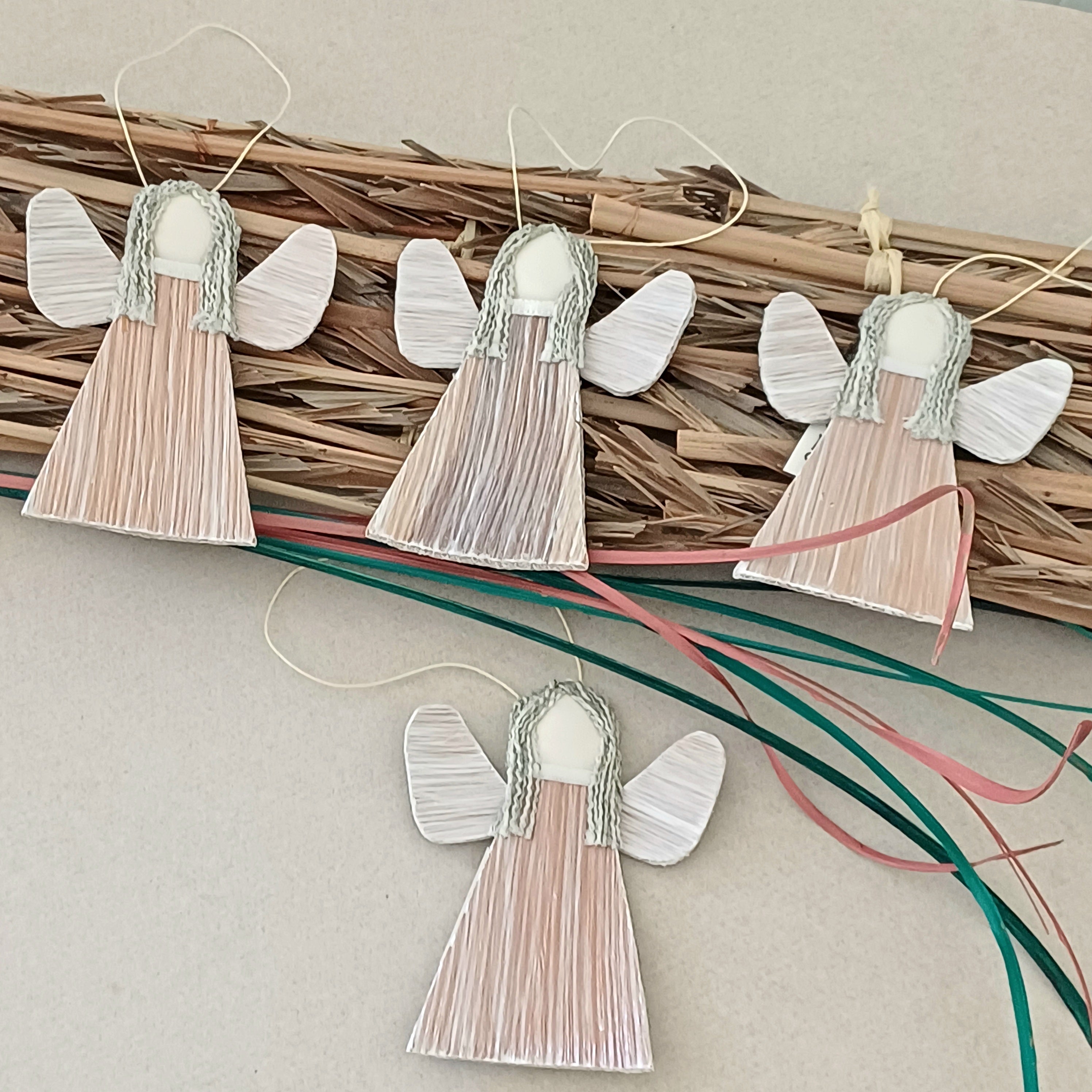 Handmade palm leaf Christmas Angel ornament keepsake sustainable