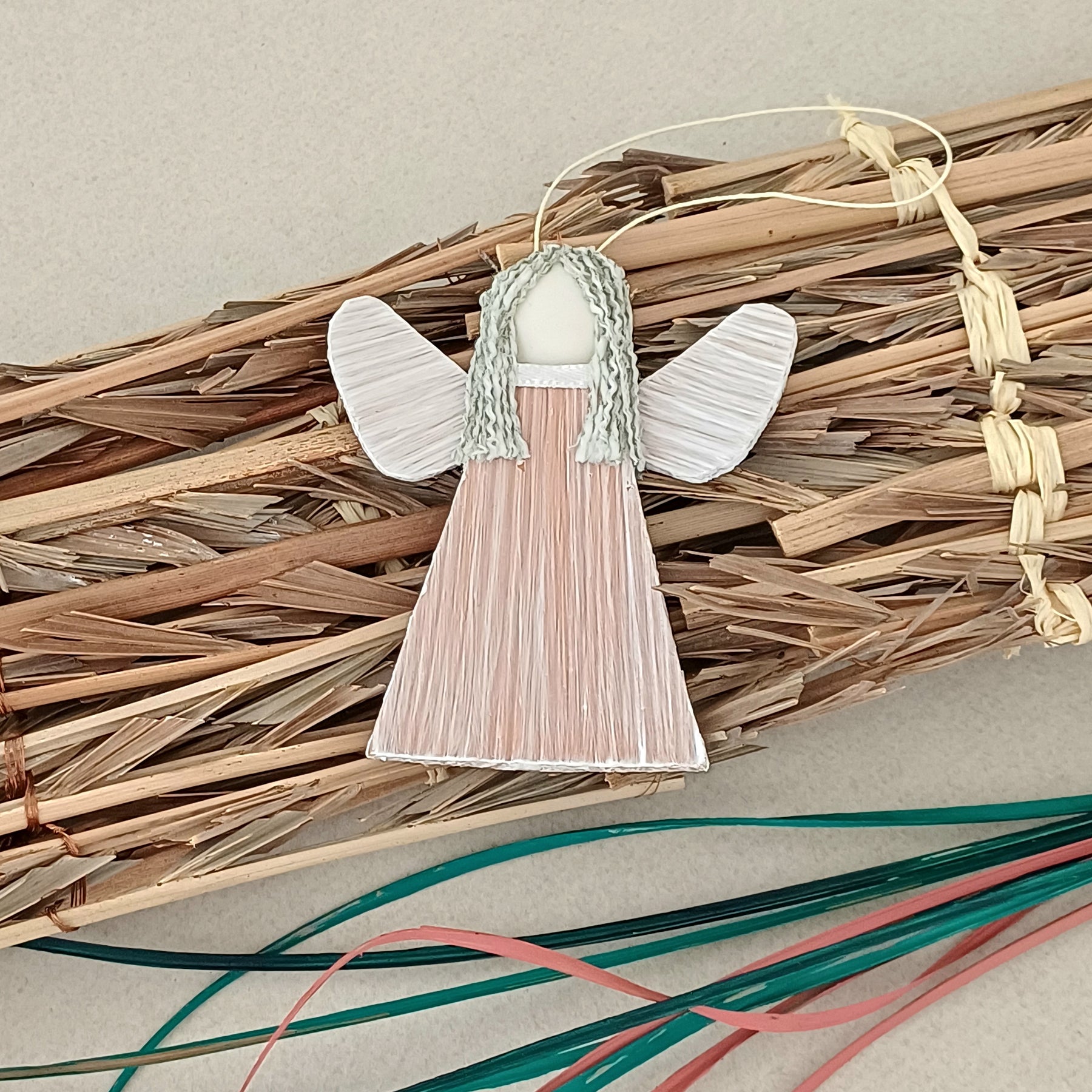 Handmade palm leaf Angel ornament keepsake sustainable
