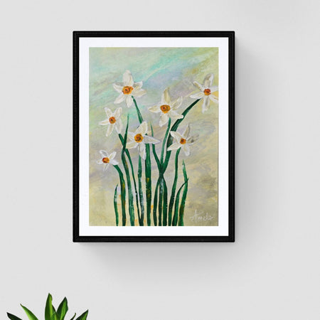 December Birthday - 'Narcissus' Original Artwork on Watercolour Paper 21 x 29.7cm