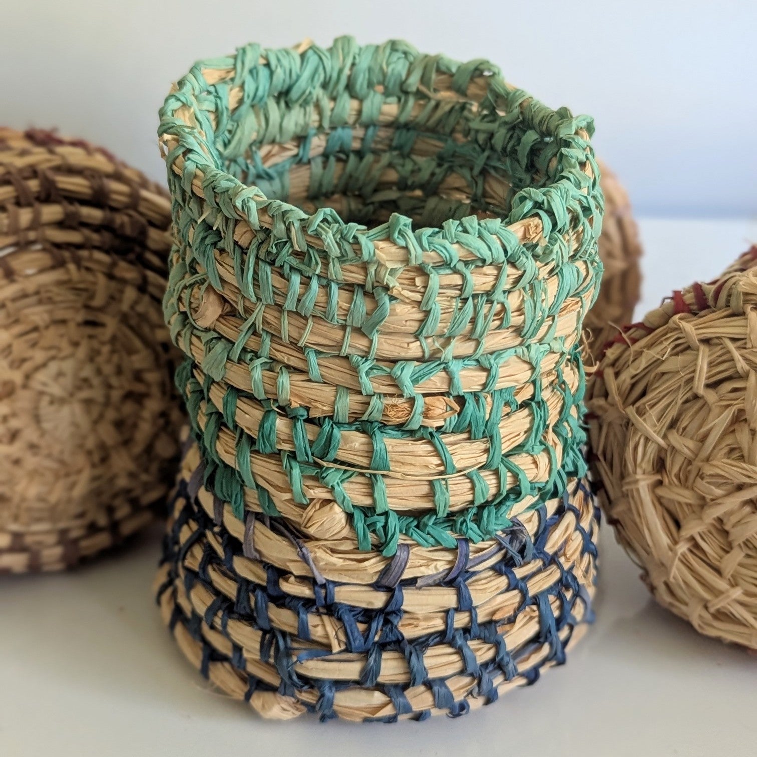 Basketry Collection |Woven Vessel | Vase Cover Baskets  | O.O.A.K Collection - Various Colours
